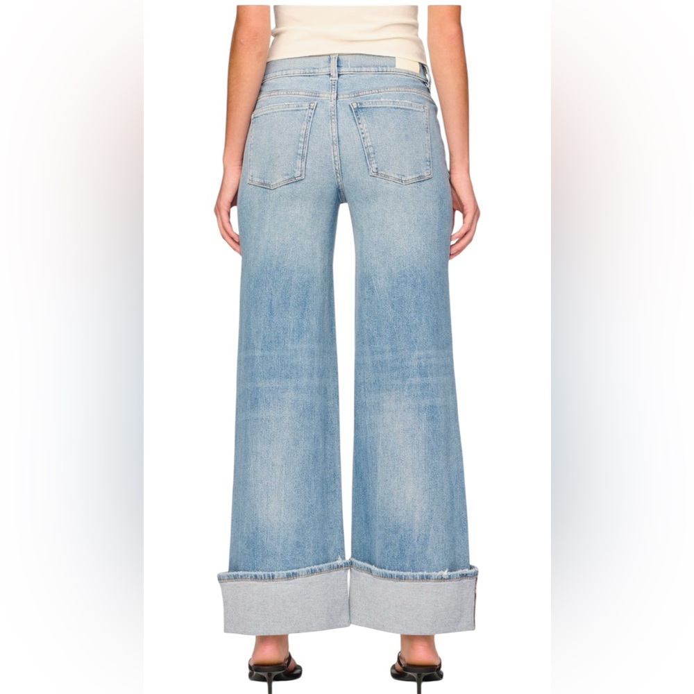 DL1961 Light Blue Wide Leg Cuffed Jeans - Picture 2 of 4